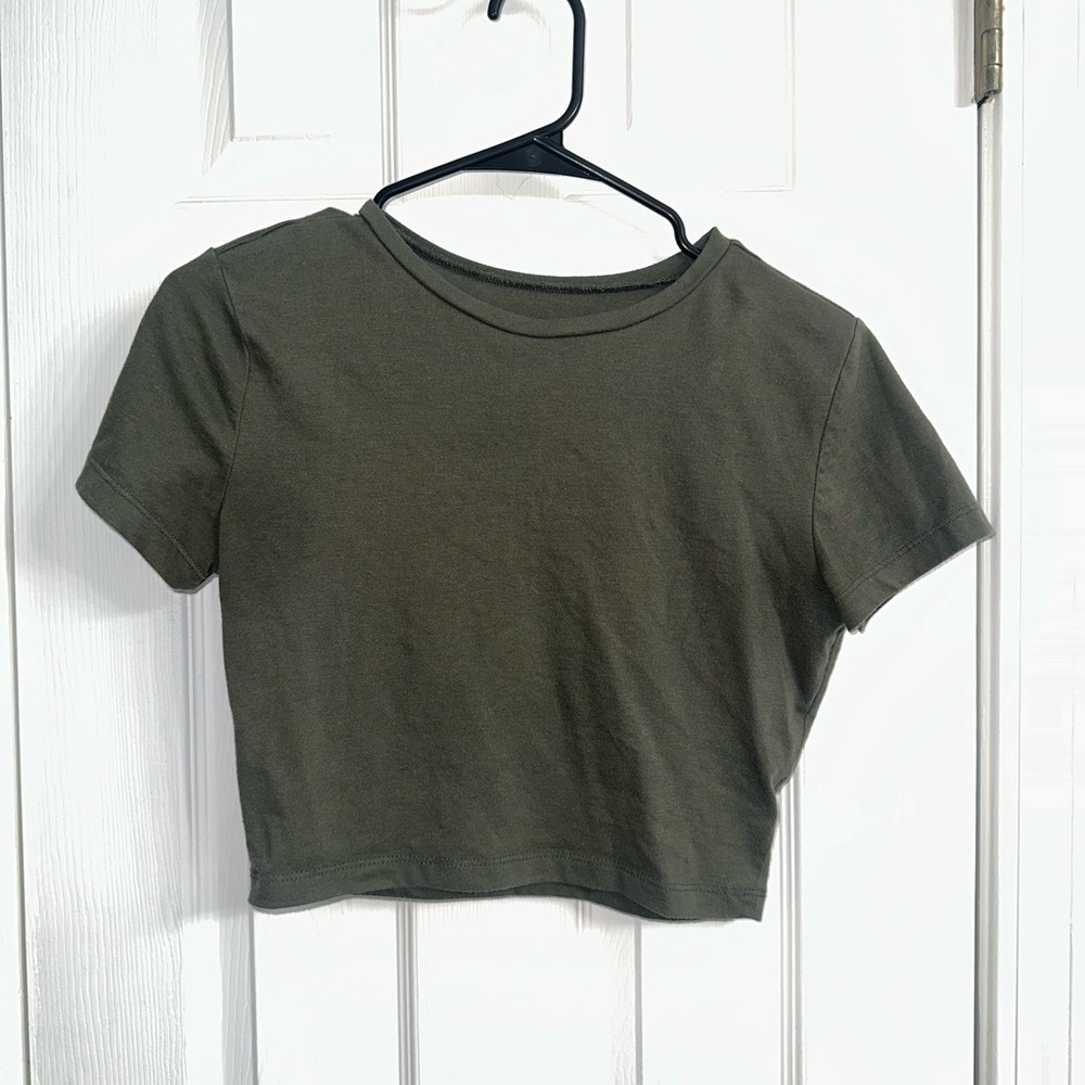 Wild Fable Dark Green Crop Top